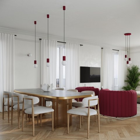 Sollux Lighting Lampa wisząca HALO 3P burgund