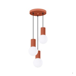 Sollux Lighting Lampa wisząca HALO 3P ochra czerwona