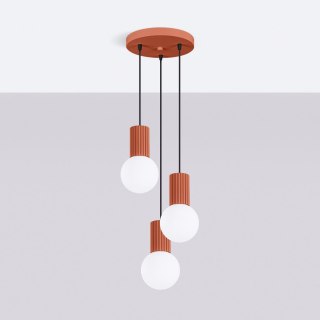 Sollux Lighting Lampa wisząca HALO 3P ochra czerwona