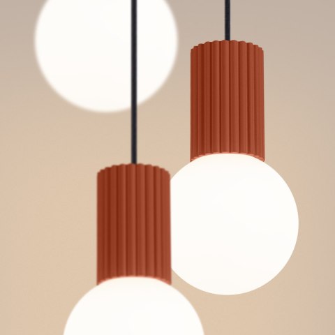 Sollux Lighting Lampa wisząca HALO 3P ochra czerwona
