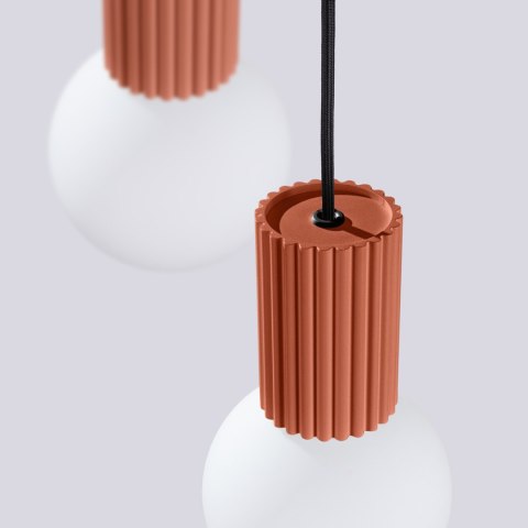 Sollux Lighting Lampa wisząca HALO 3P ochra czerwona