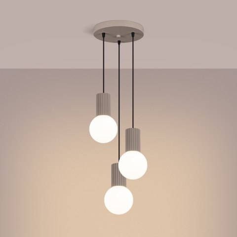Sollux Lighting Lampa wisząca HALO 3P taupe