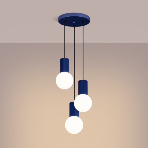 Sollux Lighting Lampa wisząca HALO 3P ultramaryna