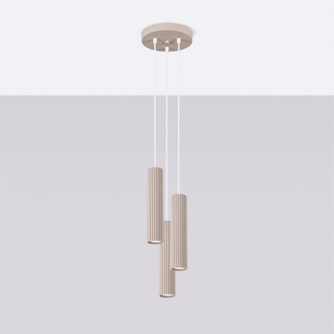 Sollux Lighting Lampa wisząca KARBON 3P taupe