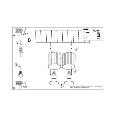 Sollux Lighting Plafon AURA 2 mocca GU10