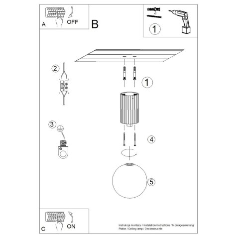 Sollux Lighting Plafon HALO mocca IP44