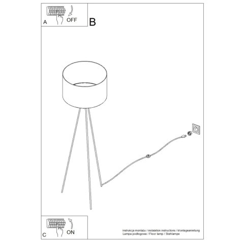 Sollux Lighting Lampa podłogowa NEVIA granat