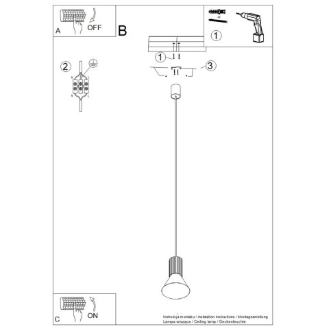Sollux Lighting Lampa wisząca ESTRIA 1 beżowa