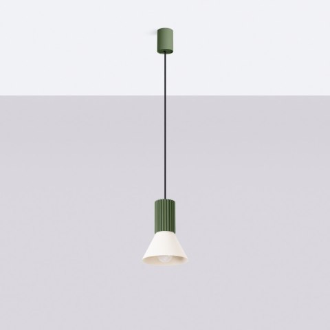 Sollux Lighting Lampa wisząca ESTRIA 1 beżowa/zielona oliwka