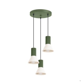 Sollux Lighting Lampa wisząca ESTRIA 3P beżowa/zielona oliwka
