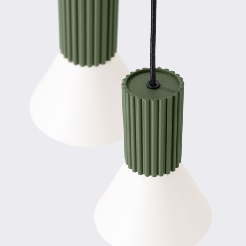 Sollux Lighting Lampa wisząca ESTRIA 3P beżowa/zielona oliwka