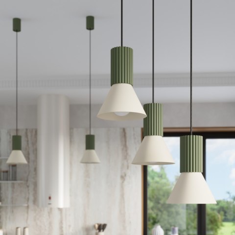 Sollux Lighting Lampa wisząca ESTRIA 3P beżowa/zielona oliwka