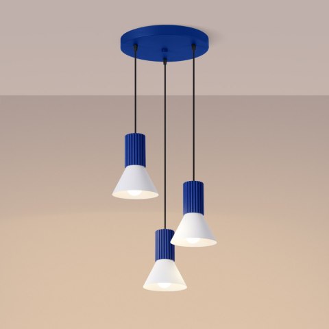 Sollux Lighting Lampa wisząca ESTRIA 3P biała/ultramaryna