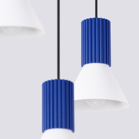 Sollux Lighting Lampa wisząca ESTRIA 3P biała/ultramaryna