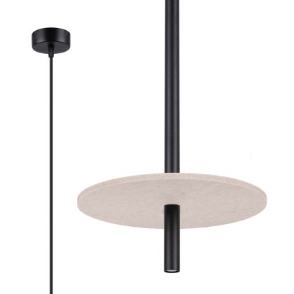 Sollux Lighting Lampa wisząca FELTRO 1 czarna/beżowa