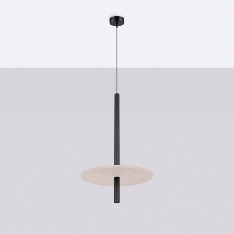 Sollux Lighting Lampa wisząca FELTRO 1 czarna/beżowa