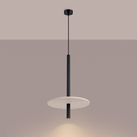 Sollux Lighting Lampa wisząca FELTRO 1 czarna/beżowa