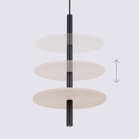 Sollux Lighting Lampa wisząca FELTRO 1 czarna/beżowa