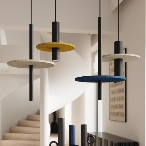 Sollux Lighting Lampa wisząca FELTRO 1 czarna/beżowa