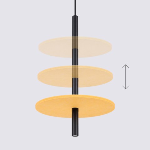 Sollux Lighting Lampa wisząca FELTRO 1 czarna/żółta