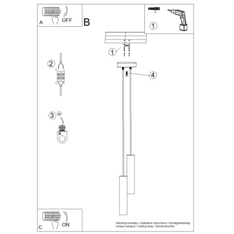 Sollux Lighting Lampa wisząca LAGOS 2P czarna