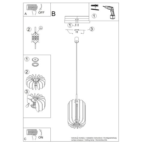 Sollux Lighting Lampa wisząca MULA 27 beżowa