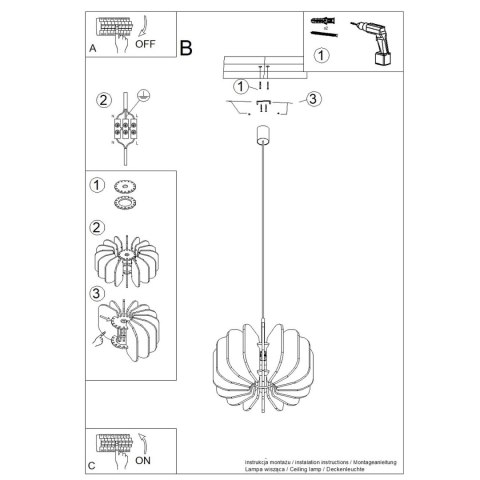Sollux Lighting Lampa wisząca MULA 45 beżowa