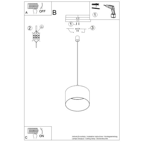 Sollux Lighting Lampa wisząca NEVIA granat