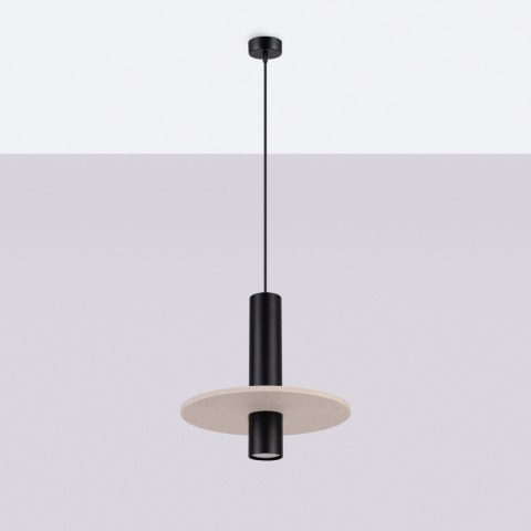 Sollux Lighting Lampa wisząca PELTA 1 czarna/beżowa