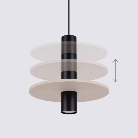 Sollux Lighting Lampa wisząca PELTA 1 czarna/beżowa