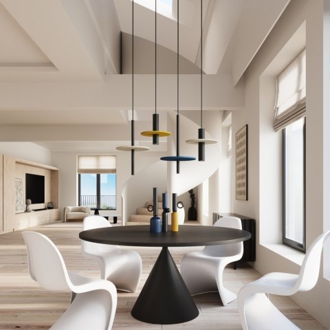 Sollux Lighting Lampa wisząca PELTA 1 czarna/granatowa