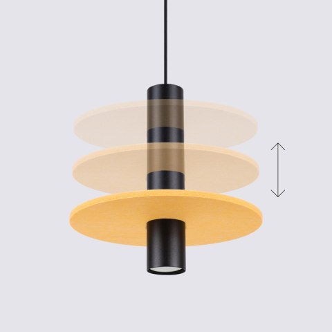 Sollux Lighting Lampa wisząca PELTA 1 czarna/żółta