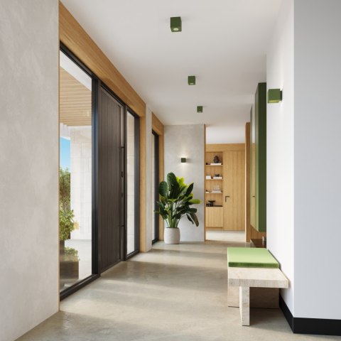 Sollux Lighting Plafon QUAD beton zielona oliwka