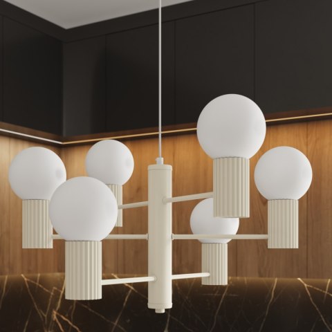 Sollux Lighting Żyrandol HALO 6 beżowy