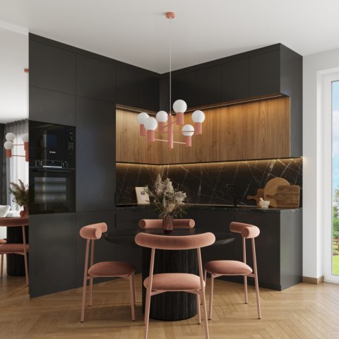Sollux Lighting Żyrandol HALO 6 brzoskwiniowy