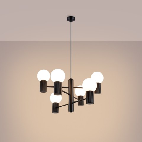 Sollux Lighting Żyrandol HALO 6 czarny