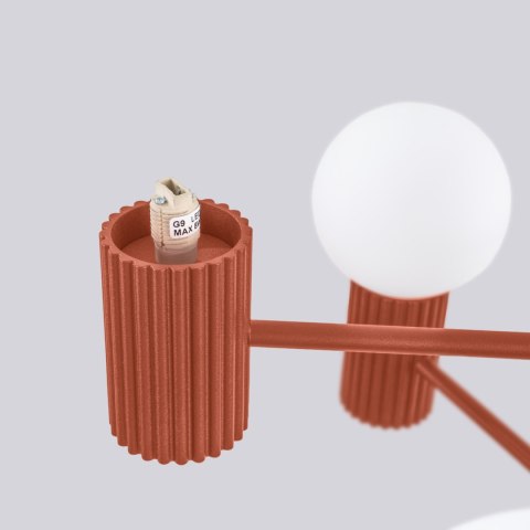Sollux Lighting Żyrandol HALO 6 ochra czerwona