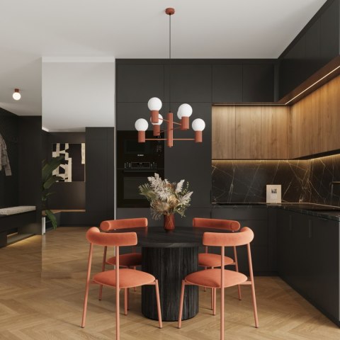 Sollux Lighting Żyrandol HALO 6 ochra czerwona