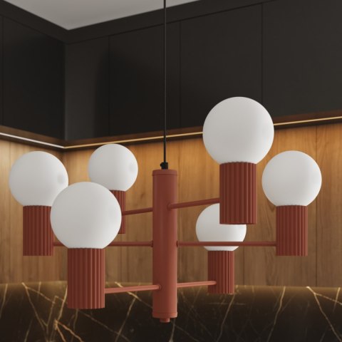 Sollux Lighting Żyrandol HALO 6 ochra czerwona