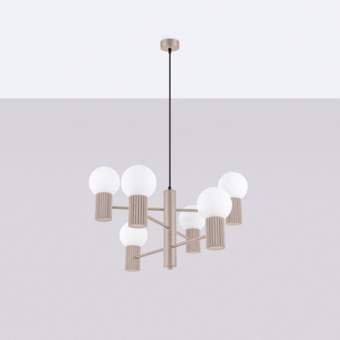 Sollux Lighting Żyrandol HALO 6 taupe
