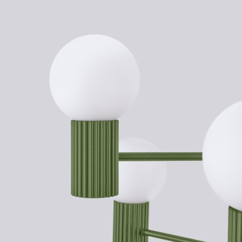Sollux Lighting Żyrandol HALO 6 zielony oliwkowy