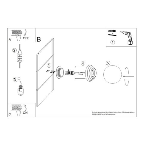 Sollux Lighting Kinkiet ZORI żółty IP44
