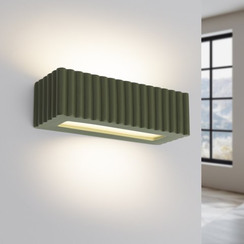 Sollux Lighting Kinkiet ceramiczny RIGATA zielony oliwkowy