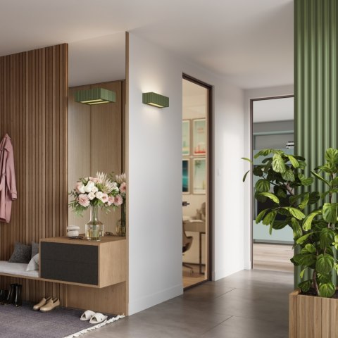 Sollux Lighting Kinkiet ceramiczny RIGATA zielony oliwkowy