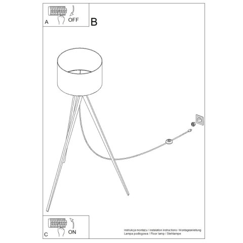 Sollux Lighting Lampa podłogowa NATT burgund