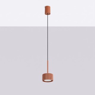 Sollux Lighting Lampa wisząca AURA 1 ochra czerwona Gx53