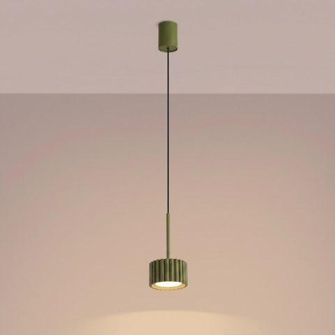 Sollux Lighting Lampa wisząca AURA 1 zielona oliwka Gx53