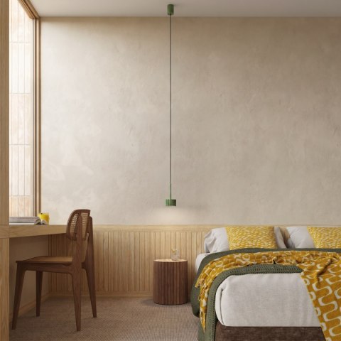 Sollux Lighting Lampa wisząca AURA 1 zielona oliwka Gx53
