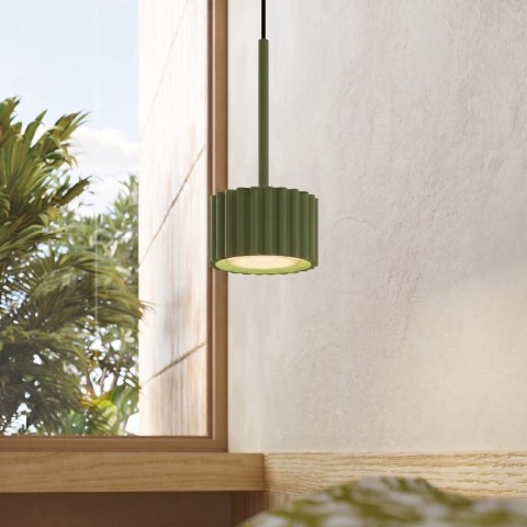 Sollux Lighting Lampa wisząca AURA 1 zielona oliwka Gx53
