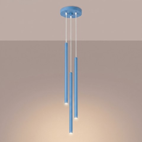 Sollux Lighting Lampa wisząca PASTELO 3P błękitna